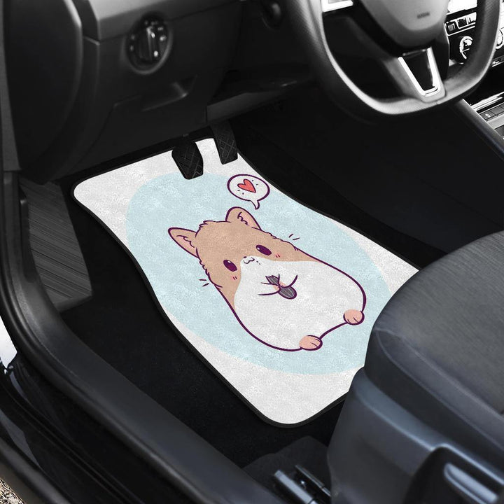 Cute Hamster Chibi in white theme Car Floor Mats - Customforcars - 3