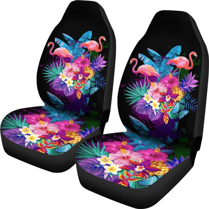 Flamingo Purple Jungle Universal Fit Car Seat Covers - Customforcars - 2