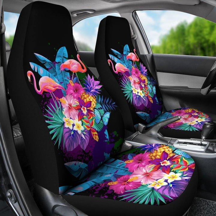 Flamingo Purple Jungle Universal Fit Car Seat Covers - Customforcars - 3