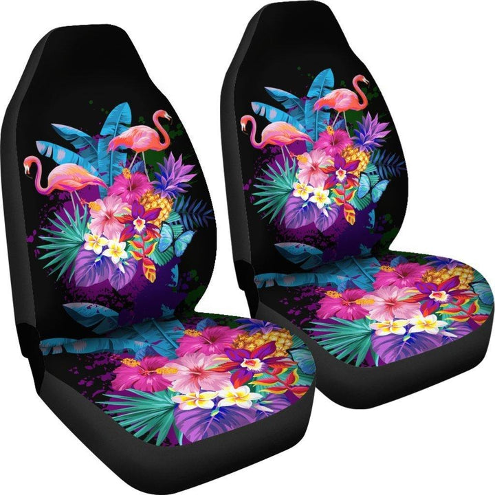 Flamingo Purple Jungle Universal Fit Car Seat Covers - Customforcars - 4