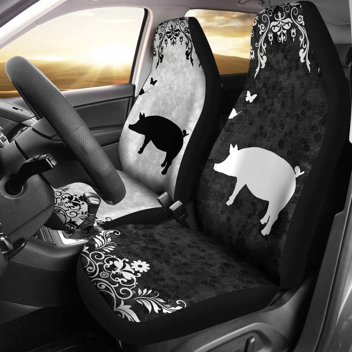Black and White Pig Car Seat Coversezcustomcar.com-1