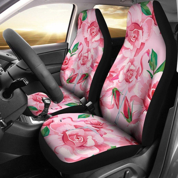 Flamingo Rose Pattern Universal Fit Car Seat Coversezcustomcar.com-1