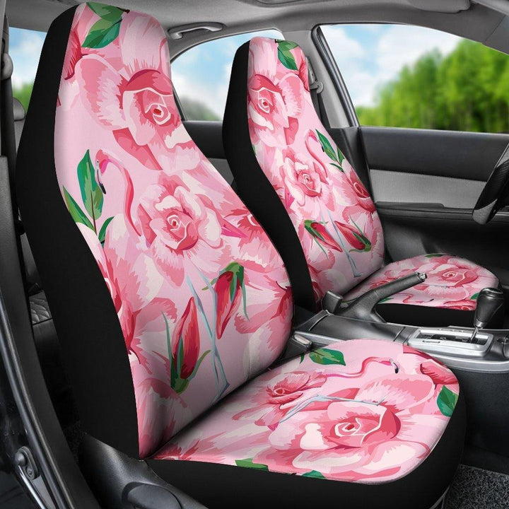 Flamingo Rose Pattern Universal Fit Car Seat Covers - Customforcars - 3