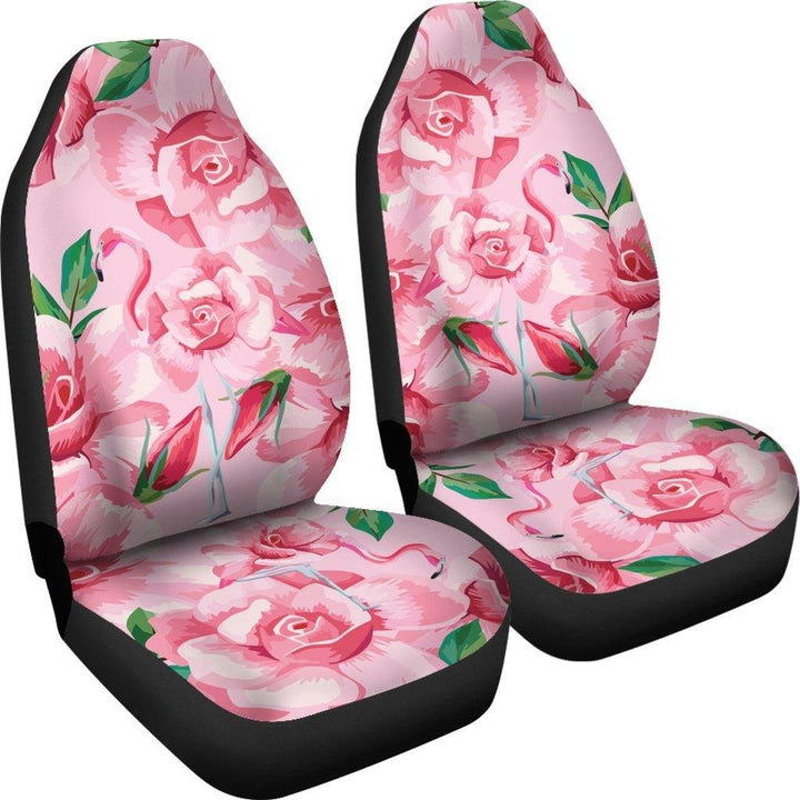 Flamingo Rose Pattern Universal Fit Car Seat Covers - Customforcars - 4