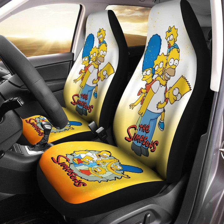 Happy The Simpson Familia Car Seat Coversezcustomcar.com-1