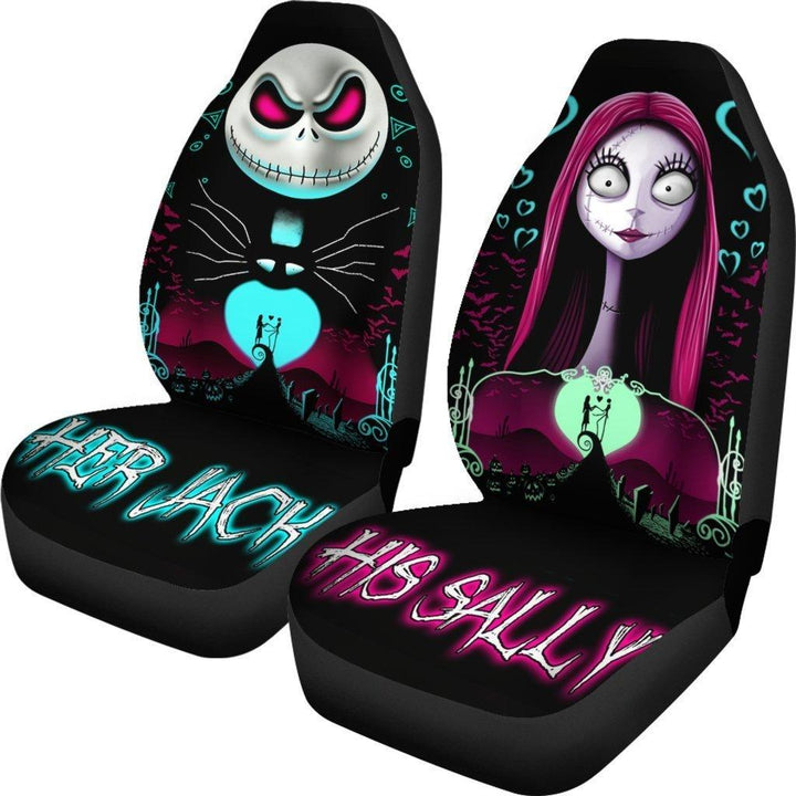 Her Jack and His Sally Car Seat Covers Nightmare Before Christmasezcustomcar.com-1