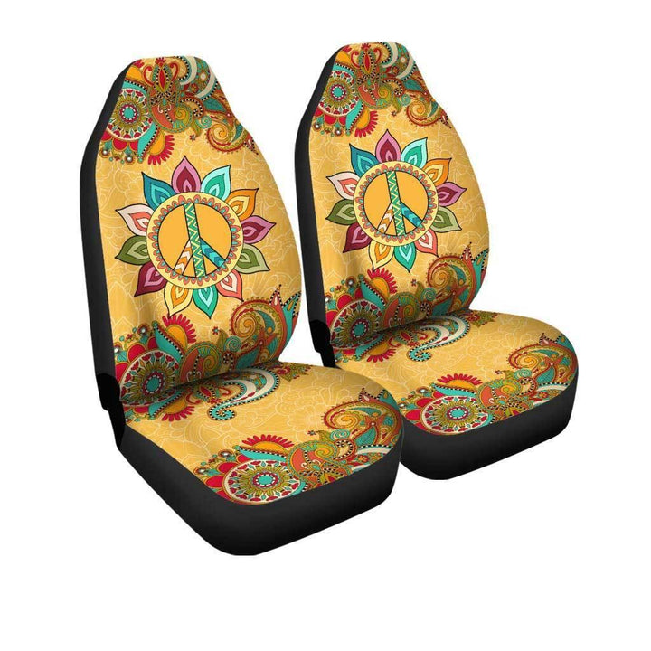 Hippie Peace Car Seat Covers Mandala Styleezcustomcar.com-1