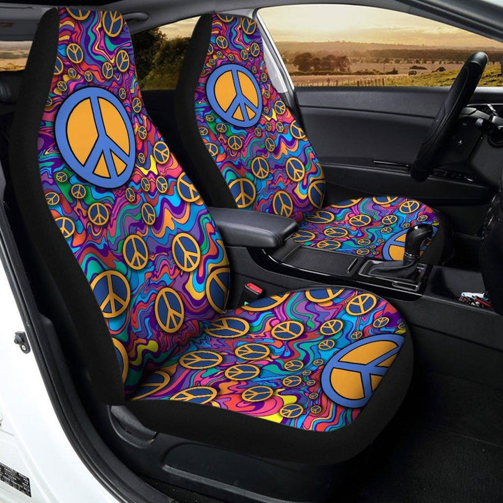 Hippie Peace Pattern Custom Car Seat Covers - Customforcars - 3