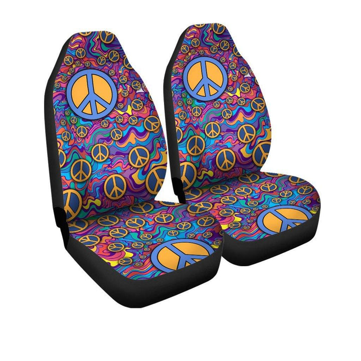 Hippie Peace Pattern Custom Car Seat Coversezcustomcar.com-1