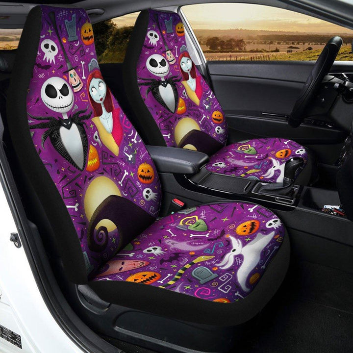 Jack and Sally Car Seat Covers Nightmare Before Christmas Car Decor - Customforcars - 3