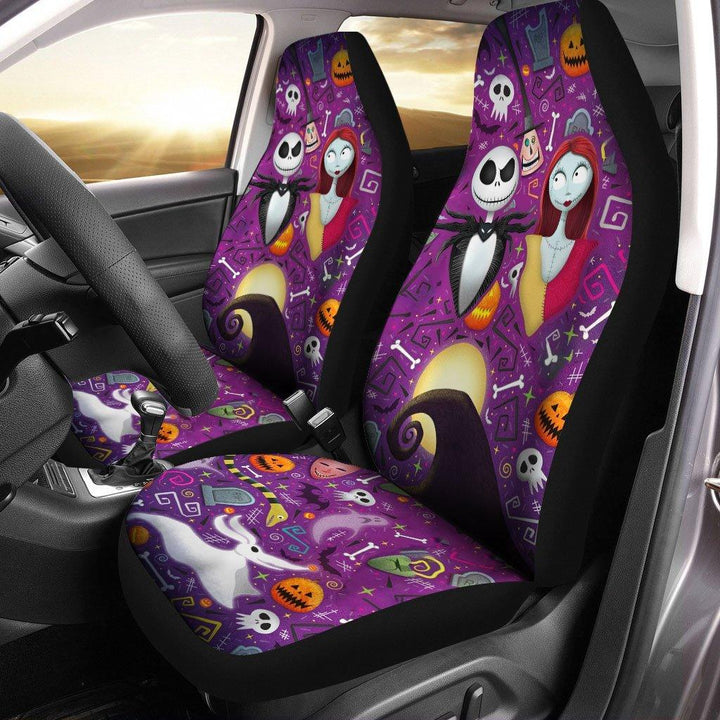 Jack and Sally Car Seat Covers Nightmare Before Christmas Car Decor - Customforcars - 2