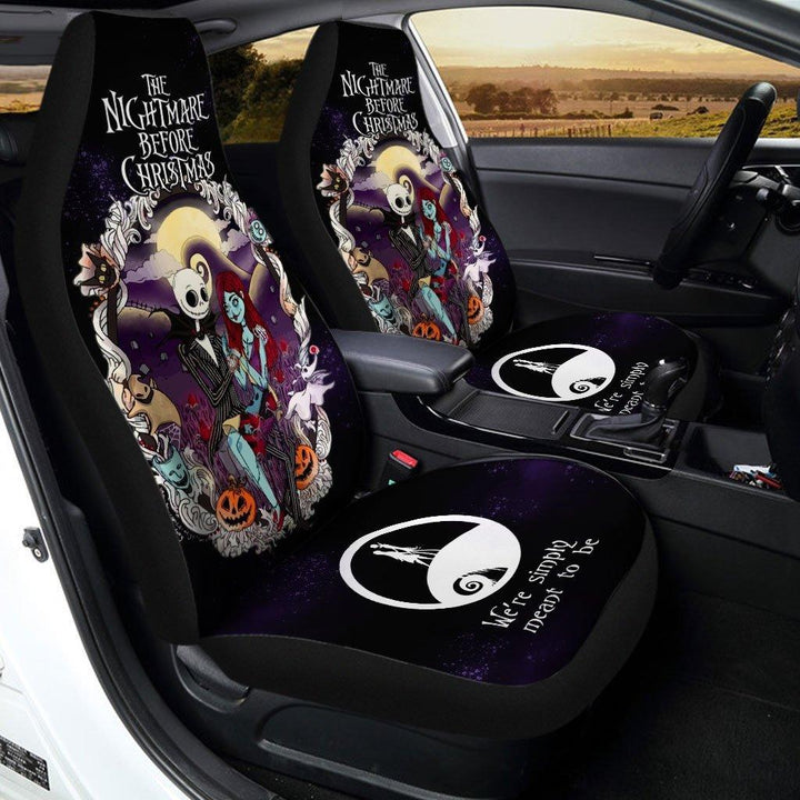 Jack & Sally Nightmare Before Christmas Cartoon Car Seat Covers - Customforcars - 2