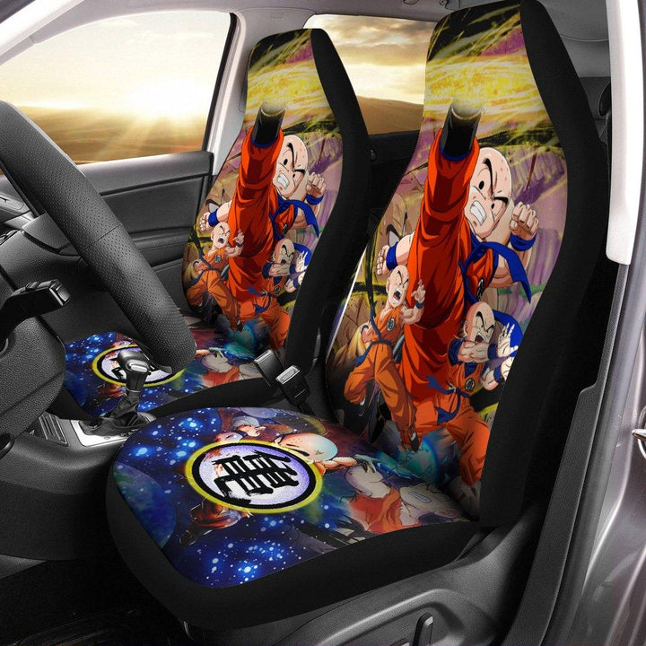 Krillin Car Seat Covers Custom Dragon Ball Super Animeezcustomcar.com-1