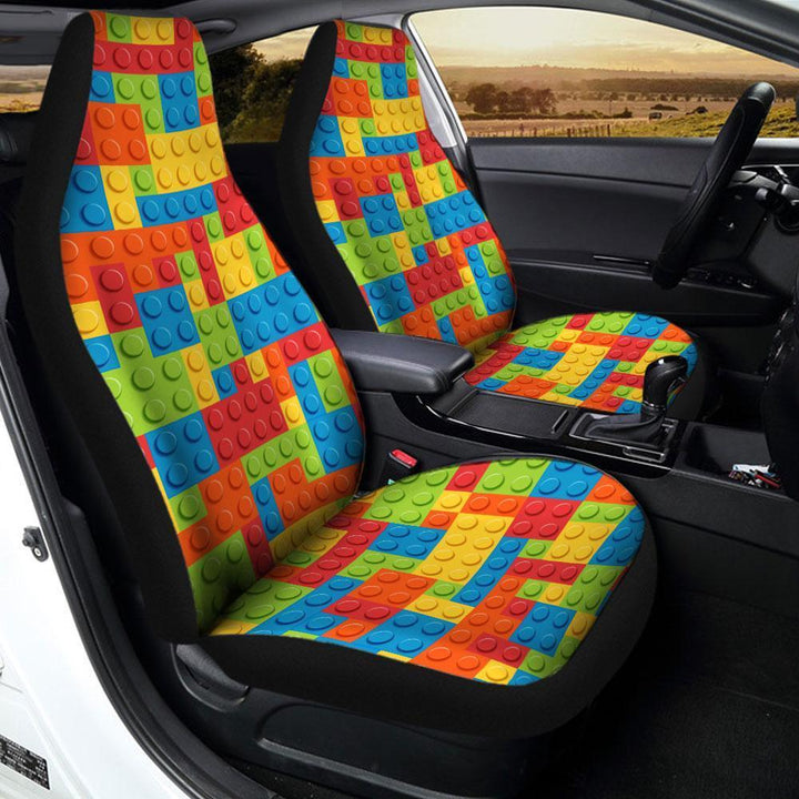 Lego Pattern Car Seat Covers Set Of 2 - Customforcars - 2