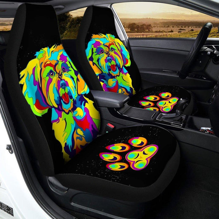 Maltese Car Seat Covers Colorful Car Decor Accessories - Customforcars - 2