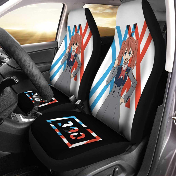 Miku Car Seat Covers Custom DARLING in the FRANXX Anime Car Gift Accessoriesezcustomcar.com-1