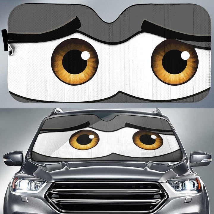 Nervous Cartoon Eyes Car Sunshade - Customforcars - 2