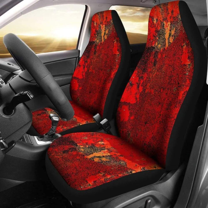 Orange Grunge Art Car Seat Coversezcustomcar.com-1