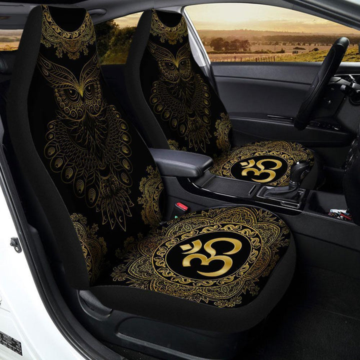 Owl Gold Mandala Car Seat Covers Set Of 2 - Customforcars - 2