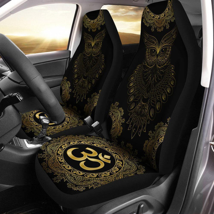 Owl Gold Mandala Car Seat Covers Set Of 2ezcustomcar.com-1