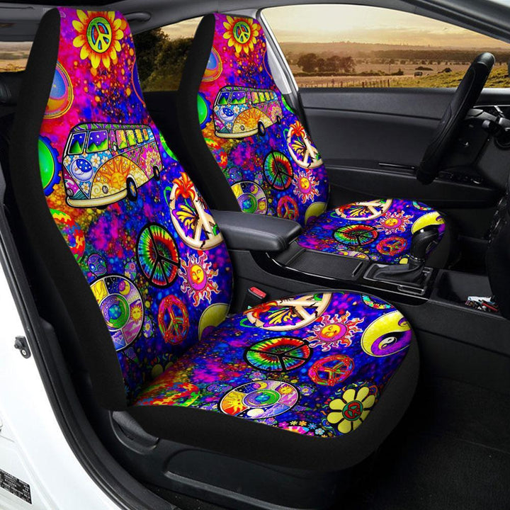Peace Pattern Color Car Seat Covers - Customforcars - 2