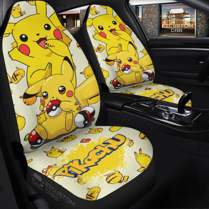 Pokemon Car Seat Cover Anime Car Accessories Pikachu - EzCustomcar - 3