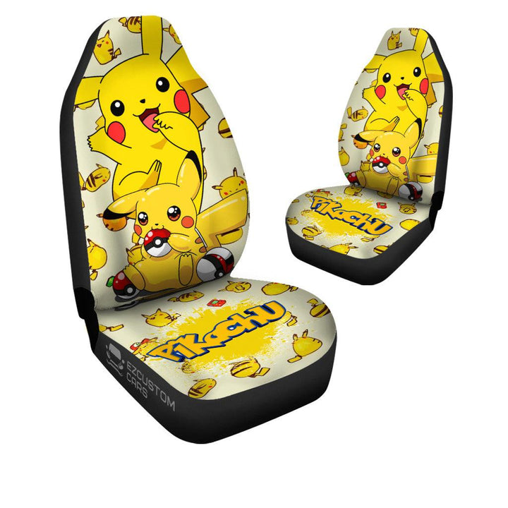 Pokemon Car Seat Cover Anime Car Accessories Pikachu - EzCustomcar - 4