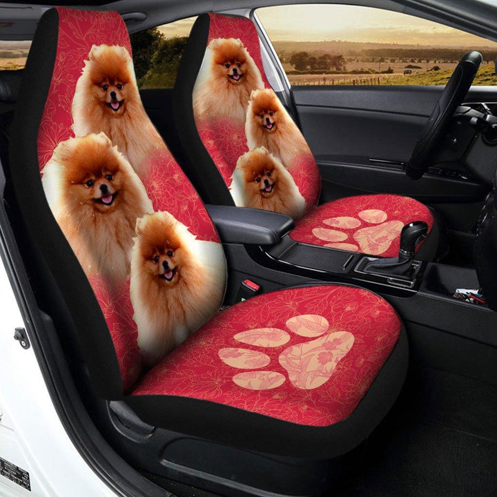 Pomeranian Cute Dog Car Seat Covers Set Of - Customforcars - 2