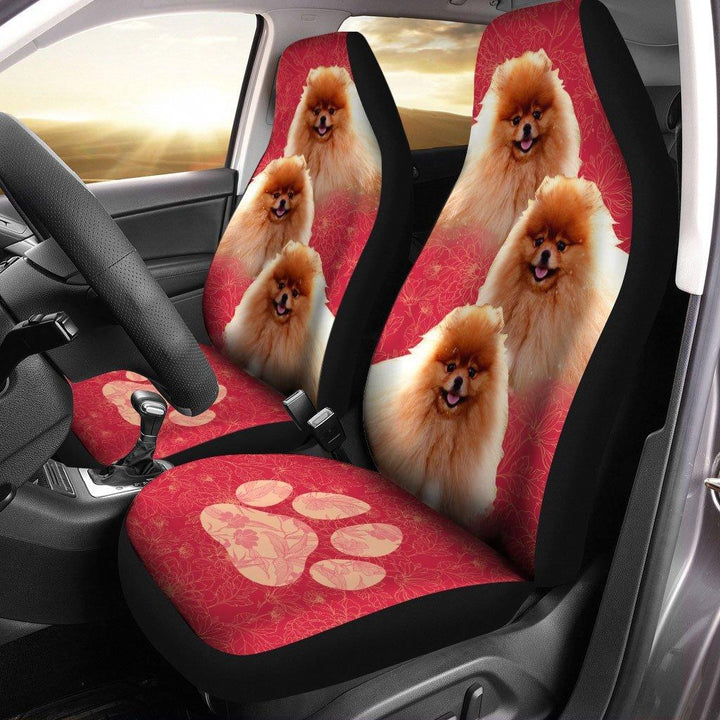 Pomeranian Cute Dog Car Seat Covers Set Ofezcustomcar.com-1