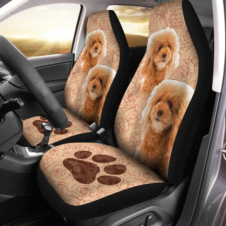 Poodle Dog Cute Custom Car Seat Covers Set Of 2ezcustomcar.com-1