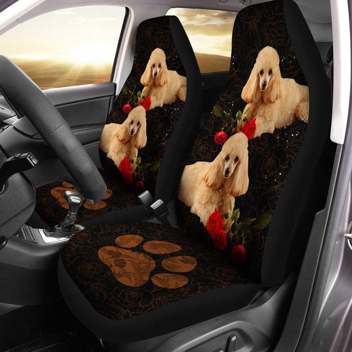 Poodle With Rose Custom Car Seat Covers Set Of 2 - Customforcars - 2