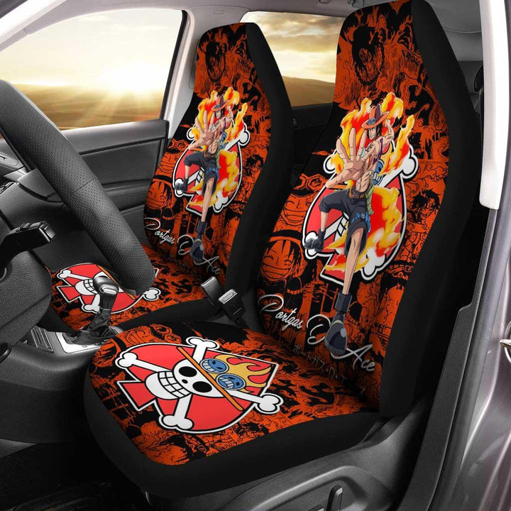 Portgas D. Ace Car Seat Covers Custom One Piece Anime - Customforcars - 2
