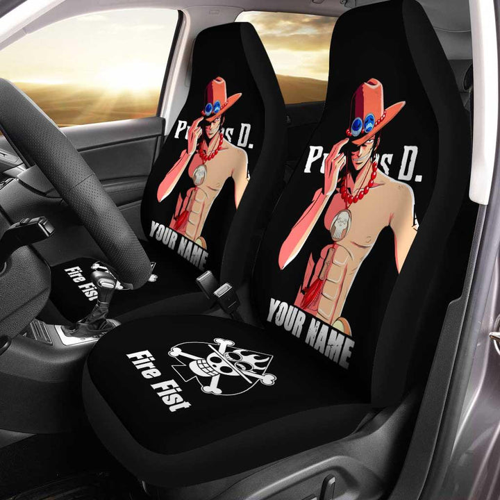 Portgas D. Ace Personalized Car Seat Covers Custom One Piece Anime - Customforcars - 2
