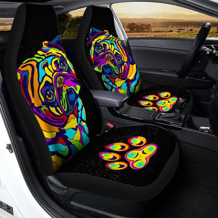 Pug Abstract Custom Car Seat Covers - Customforcars - 2