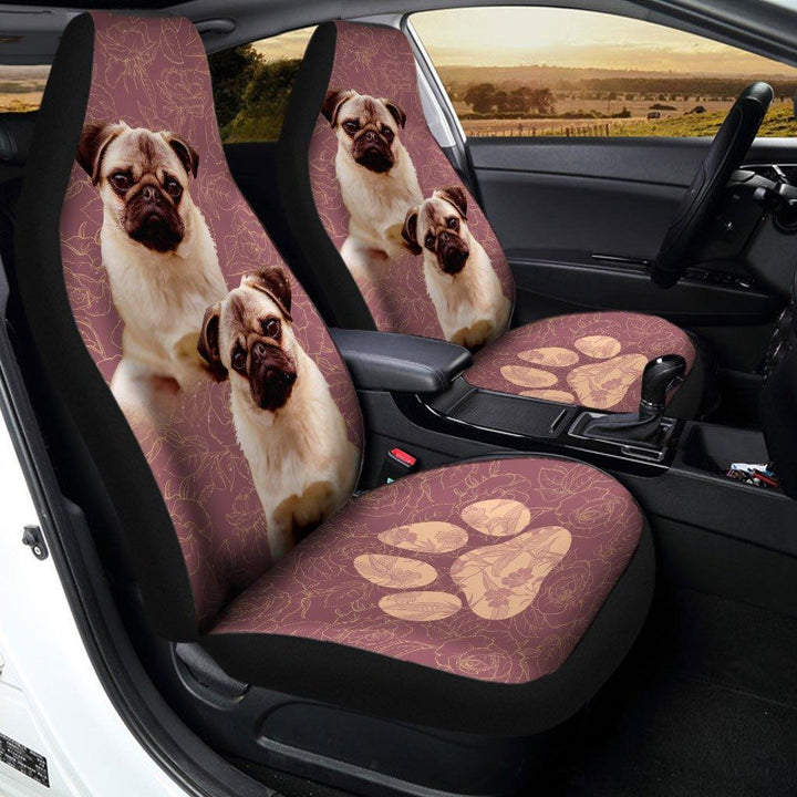 Pug Pink Custom Car Seat Covers Set Of - Customforcars - 2