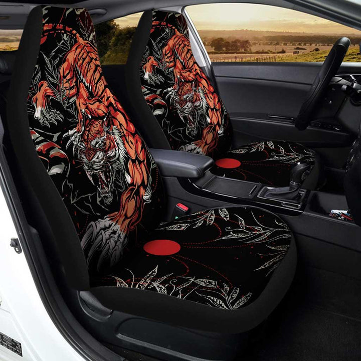 Red Tiger In The Darkness Car Seat Covers - Customforcars - 3