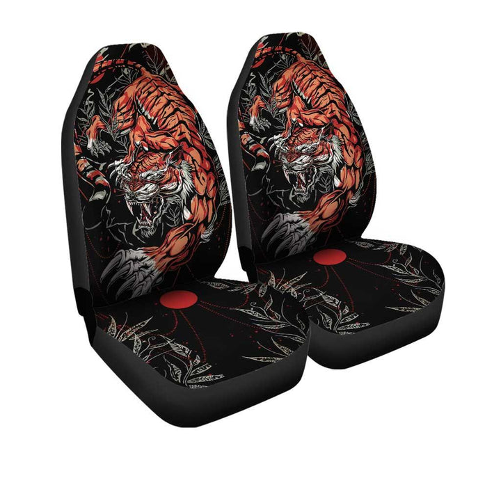 Red Tiger In The Darkness Car Seat Coversezcustomcar.com-1