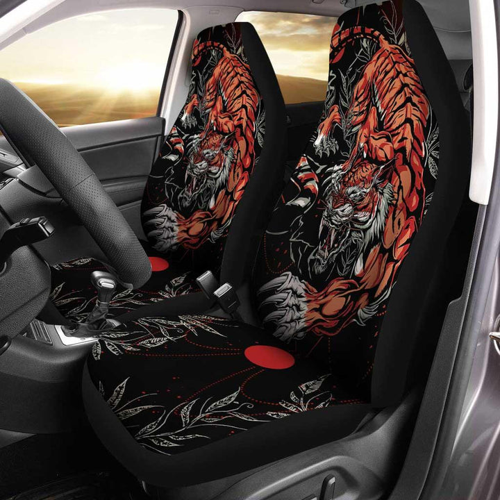 Red Tiger In The Darkness Car Seat Covers - Customforcars - 2