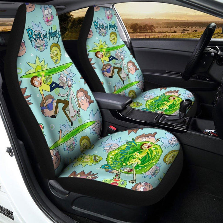 Rick and Morty Facial Expressions Car Seat Covers - Customforcars - 2