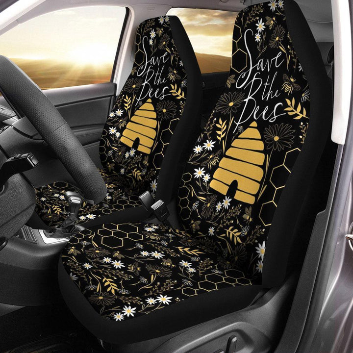 Save The Bees Car Seat Covers Set Of 2ezcustomcar.com-1