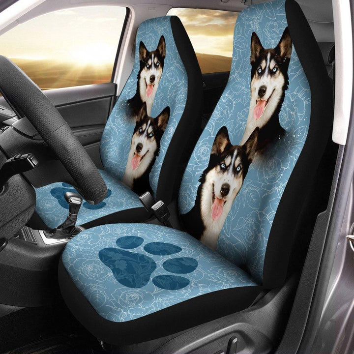 Siberian Husky Dog Custom Car Seat Coversezcustomcar.com-1