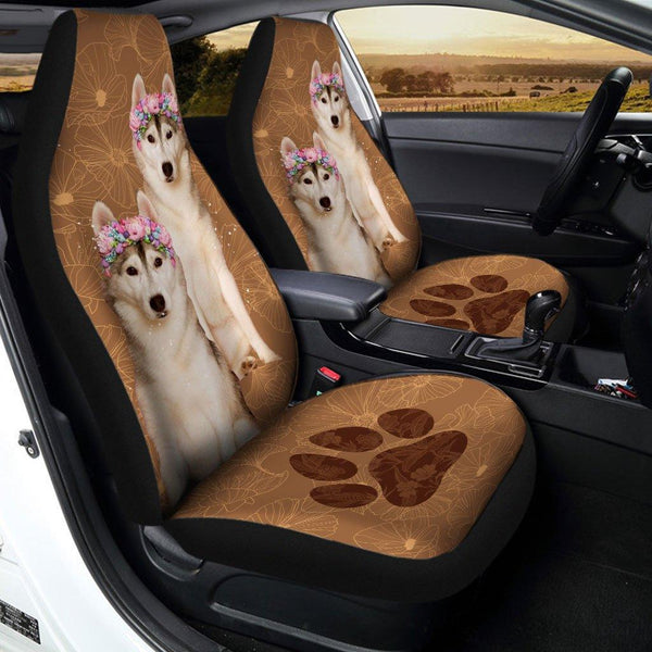 Siberian Husky Dog Custom Car Seat Covers Set Of 2ezcustomcar.com-1