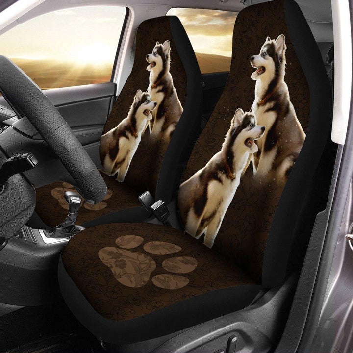 Siberian Husky Puppies Dog Custom Car Seat Covers Set Of 2 - Customforcars - 2