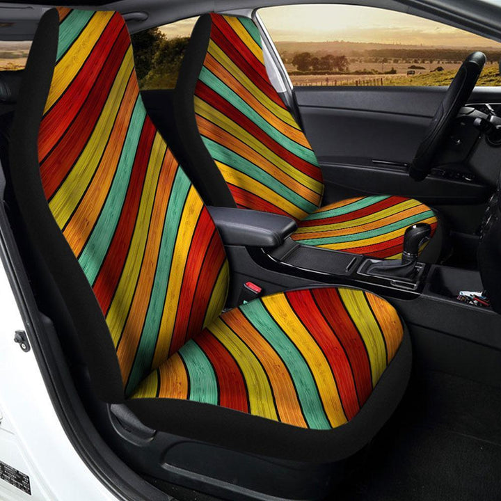 Strips Color Car Seat Covers Set Of 2 - Customforcars - 2