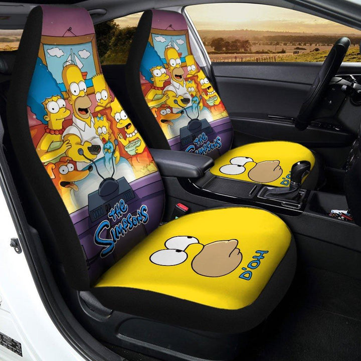 The Simpson Family In Living Room Car Seat Covers - Customforcars - 2