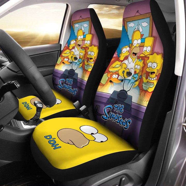 The Simpson Family In Living Room Car Seat Coversezcustomcar.com-1
