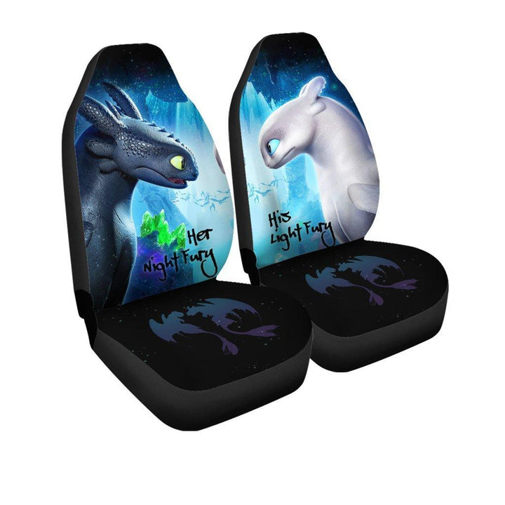 Toothless and Light Fury Car Seat Covers Couple Gift Ideaezcustomcar.com-1