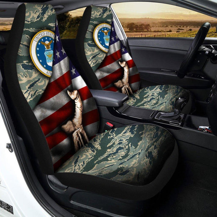 United States Air Force Behind Flag Car Seat Covers Set Of 2 - Customforcars - 2