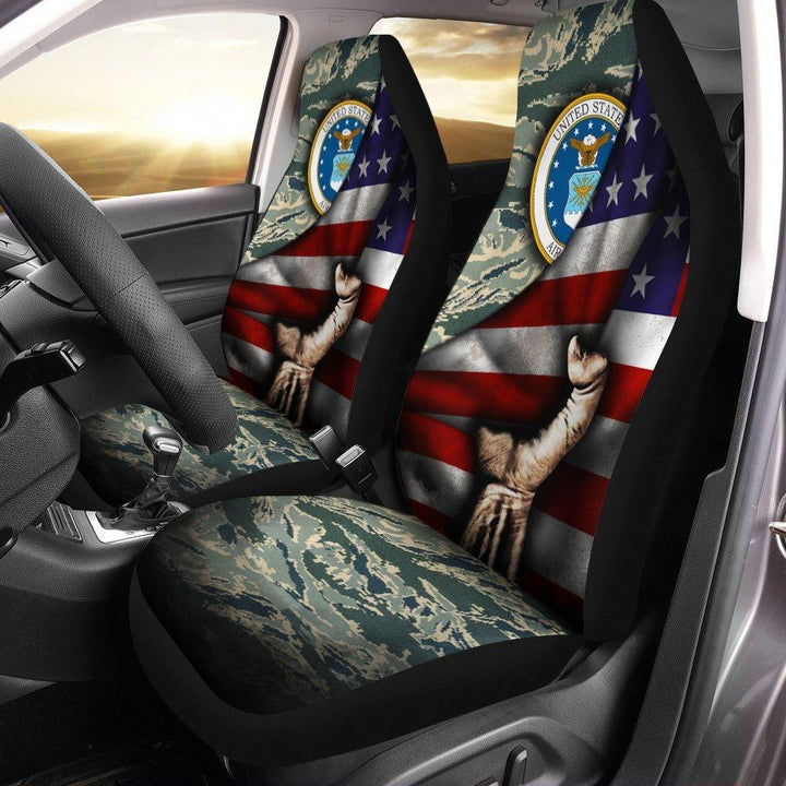 United States Air Force Behind Flag Car Seat Covers Set Of 2ezcustomcar.com-1