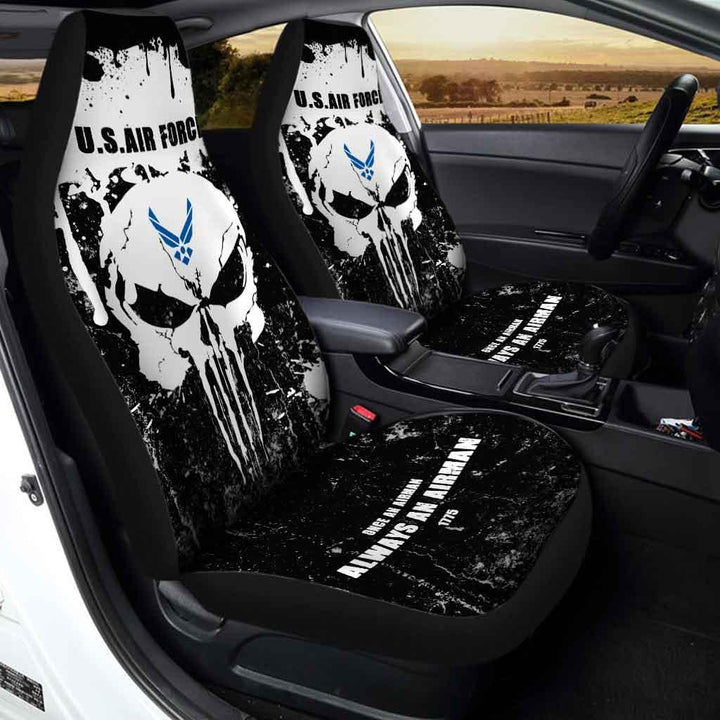 United States Air Force Car Seat Covers Custom Grunge Skull - Customforcars - 3